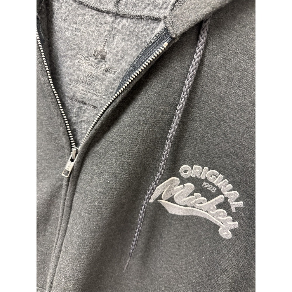 Disney Parks Official Mickey Zip Up Hoodie Men's XXL Grey
